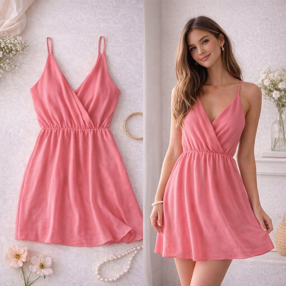 Wilfred Coral Wrap Mini Dress